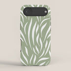 Sage Green Abstract Leaf Pattern iPhone Case Gallery Image 2