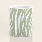 Sage Green Abstract Leaf Pattern Coffee Mug Gallery Image 4