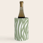 Sage Green Abstract Leaf Pattern Wine Chiller Gallery Image 1