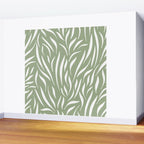 Sage Green Abstract Leaf Pattern Wall Mural Gallery Image 2