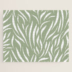 Sage Green Abstract Leaf Pattern Jigsaw Puzzle Gallery Image 1