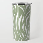 Sage Green Abstract Leaf Pattern Travel Mug Gallery Image 1