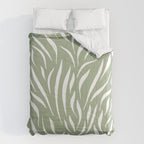 Sage Green Abstract Leaf Pattern Comforter Gallery Image 6