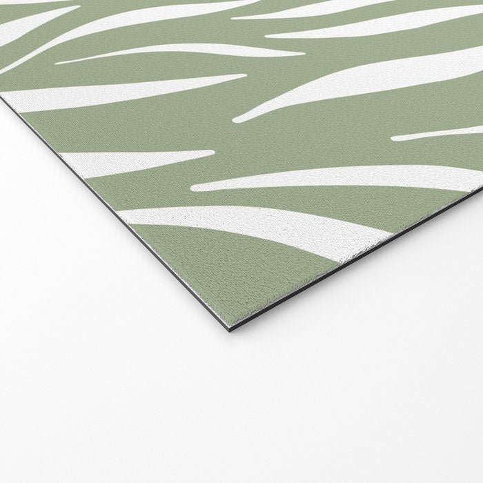 Sage Green Abstract Leaf Pattern Welcome Mat Gallery Image 2