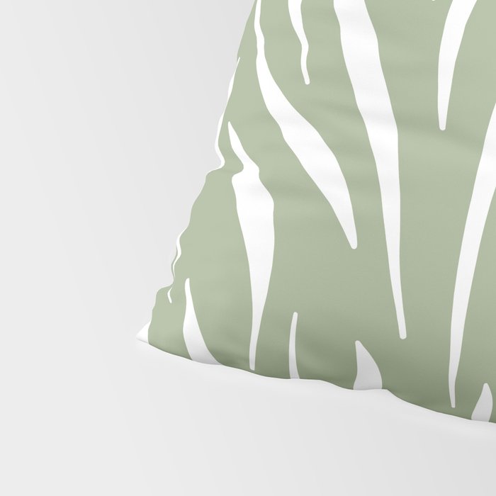 Sage Green Abstract Leaf Pattern Pillow Sham Gallery Image 4