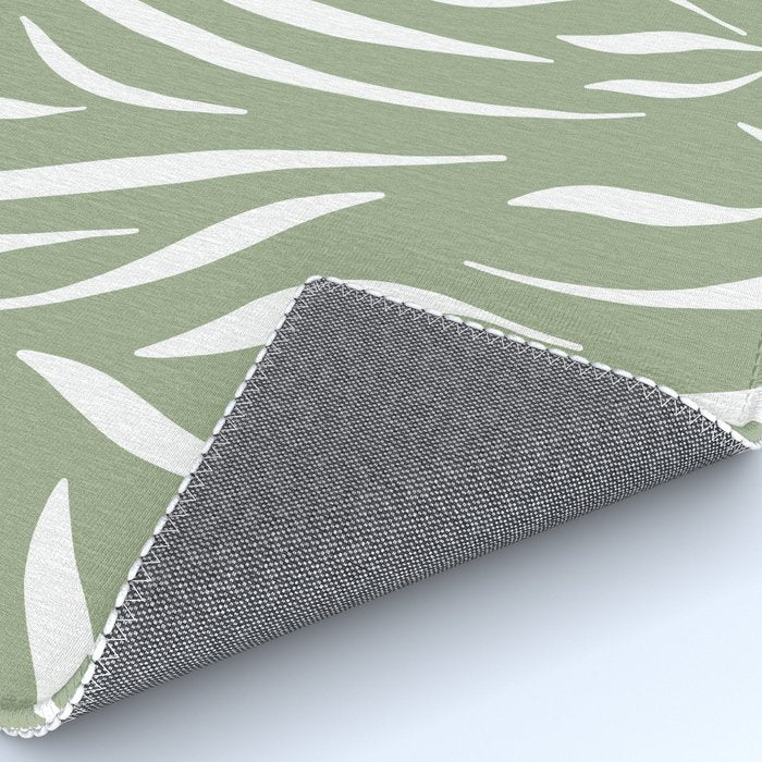 Sage Green Abstract Leaf Pattern Rug Gallery Image 4