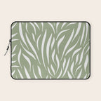 Sage Green Abstract Leaf Pattern Laptop Sleeve Gallery Image 1