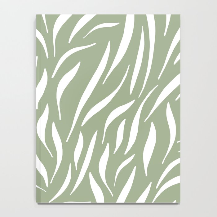 Sage Green Abstract Leaf Pattern Notebook Gallery Image 4