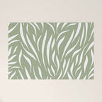 Sage Green Abstract Leaf Pattern Welcome Mat Gallery Image 1
