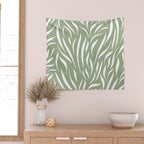 Sage Green Abstract Leaf Pattern Wall Tapestry Gallery Image 2