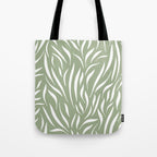 Sage Green Abstract Leaf Pattern Tote Bag Gallery Image 1