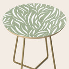 Sage Green Abstract Leaf Pattern Side Table Gallery Image 2
