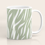 Sage Green Abstract Leaf Pattern Coffee Mug Gallery Image 1