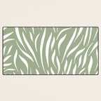 Sage Green Abstract Leaf Pattern Desk Mat Gallery Image 3