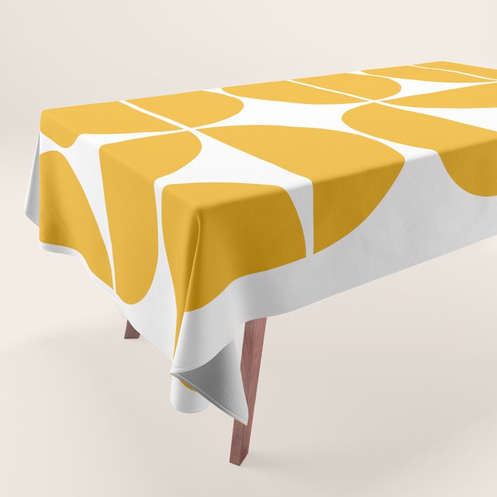 Mid Century Modern Yellow Square Tablecloth Gallery Image 1