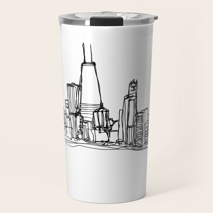 Chicago Skyline (A Continuous Line Drawing) Travel Mug Gallery Image 1