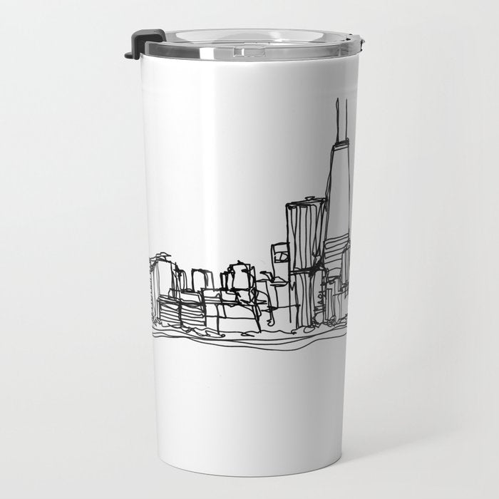 Chicago Skyline (A Continuous Line Drawing) Travel Mug Gallery Image 3