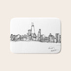 Chicago Skyline (A Continuous Line Drawing) Bath Mat Gallery Image 1