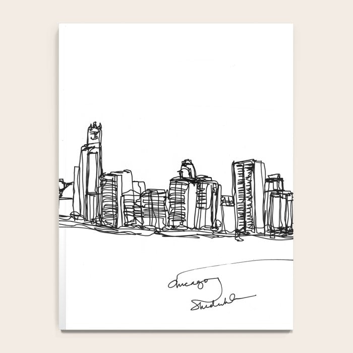 Chicago Skyline (A Continuous Line Drawing) Notebook Gallery Image 4