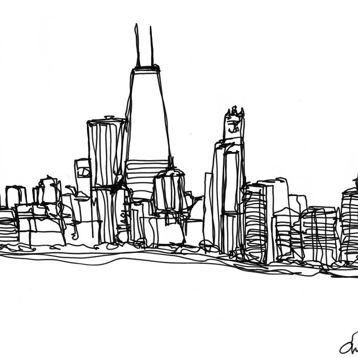 Chicago Skyline (A Continuous Line Drawing) Coffee Mug Gallery Image 2