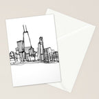 Chicago Skyline (A Continuous Line Drawing) Stationery Card Gallery Image 2