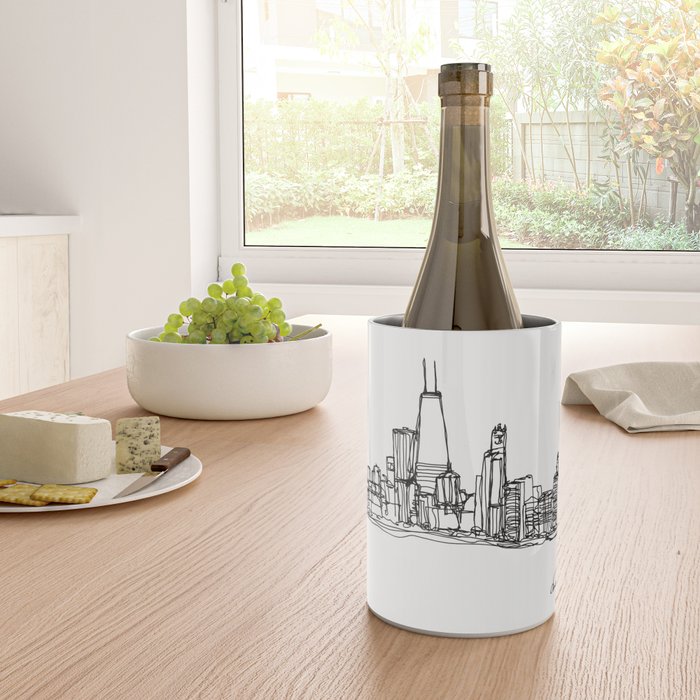 Chicago Skyline (A Continuous Line Drawing) Wine Chiller Gallery Image 4