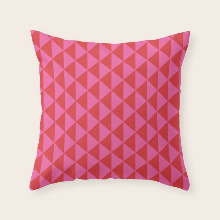 Red and Pink Geometric Pattern Throw Pillow Gallery Image 6
