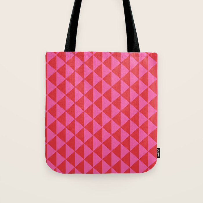 Red and Pink Geometric Pattern Tote Bag Gallery Image 1