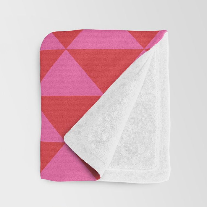 Red and Pink Geometric Pattern Throw Blanket Gallery Image 3