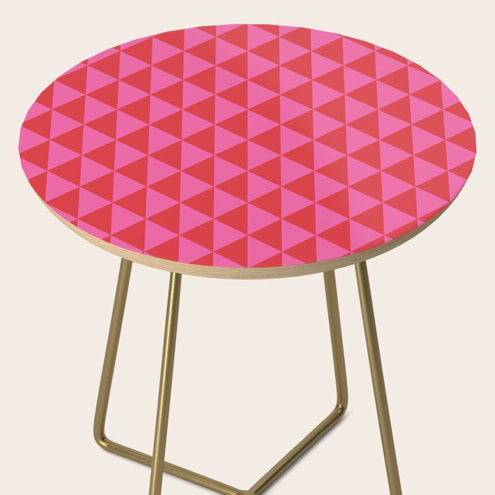 Red and Pink Geometric Pattern Side Table Gallery Image 2