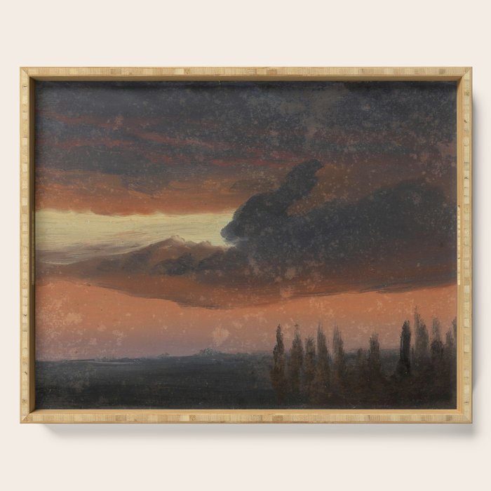 "Cloud Study over Poplars" by Knud Baade, circa 1830s-1840s Serving Tray Gallery Image 1