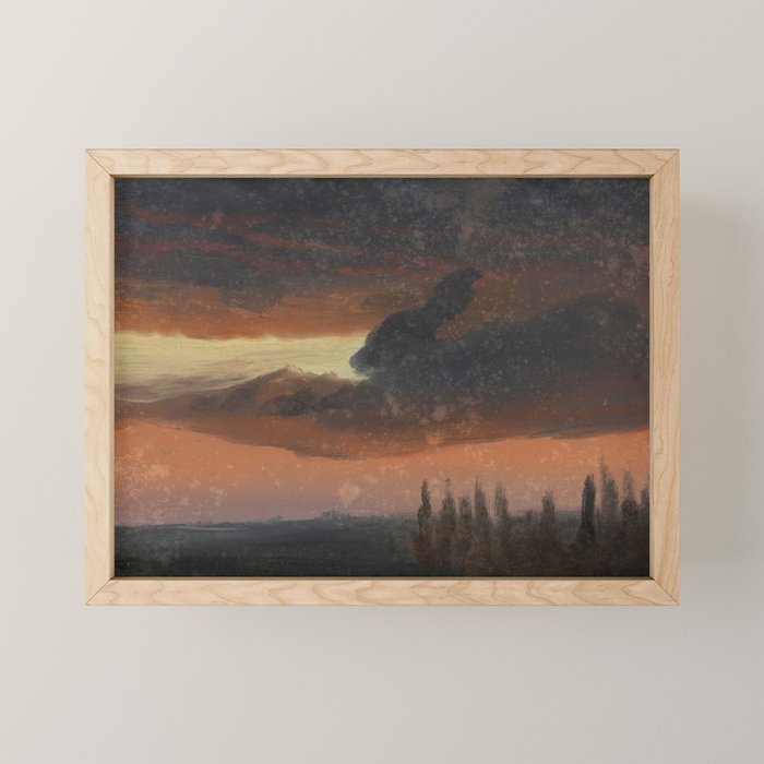 "Cloud Study over Poplars" by Knud Baade, circa 1830s-1840s Mini Art Print Gallery Image 1
