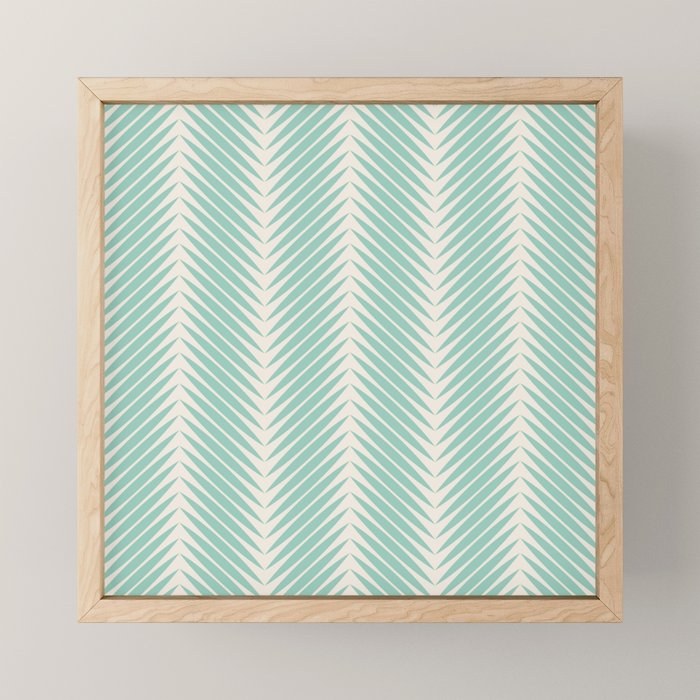 Palm Leaf Pattern - Turquoise Mini Art Print Gallery Image 1