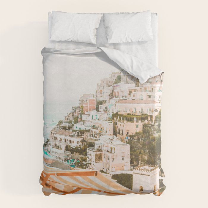 Positano, Italy Beach Vibes Photography Duvet Cover Gallery Image 1