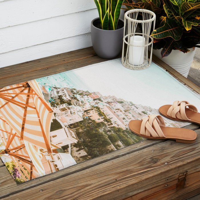 Positano, Italy Beach Vibes Photography Outdoor Rug Gallery Image 2
