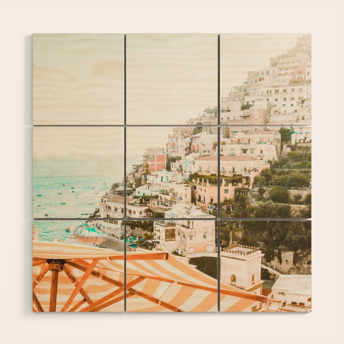 Positano, Italy Beach Vibes Photography Wood Wall Art Gallery Image 1