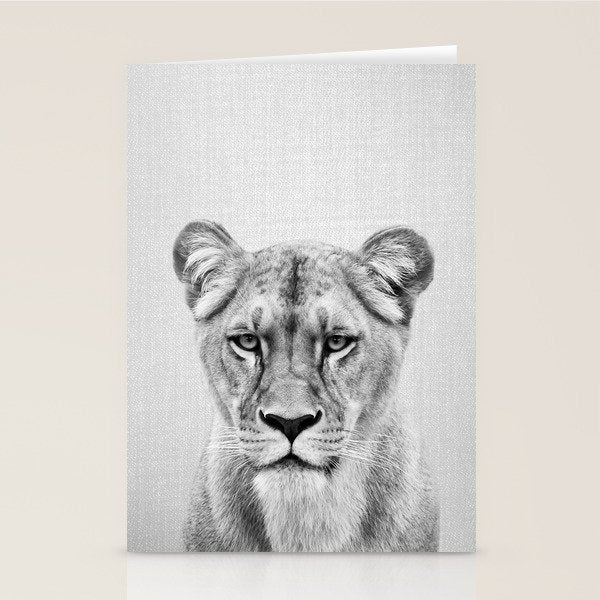 Lioness - Black & White Stationery Card Gallery Image 1