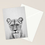 Lioness - Black & White Stationery Card Gallery Image 2