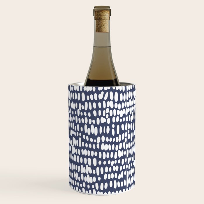 Spotted Preppy Dots Abstract in Navy Blue Wine Chiller Gallery Image 1