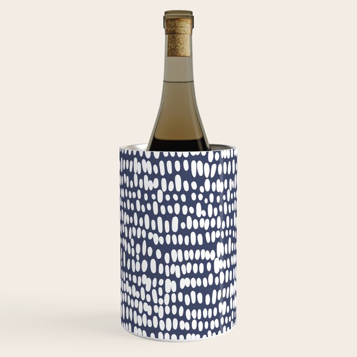 Spotted Preppy Dots Abstract in Navy Blue Wine Chiller Gallery Image 2