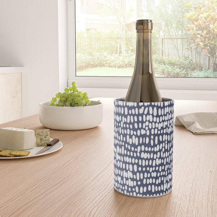 Spotted Preppy Dots Abstract in Navy Blue Wine Chiller Gallery Image 4
