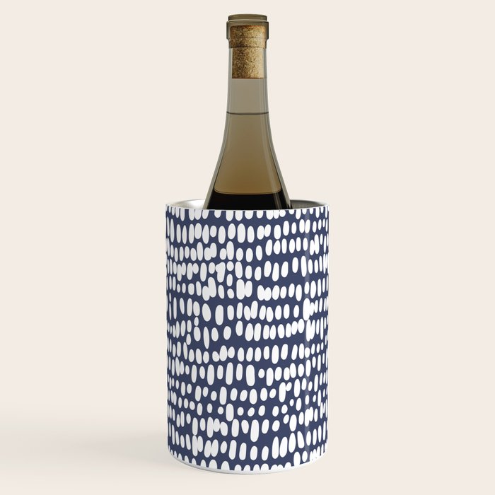Spotted Preppy Dots Abstract in Navy Blue Wine Chiller Gallery Image 3