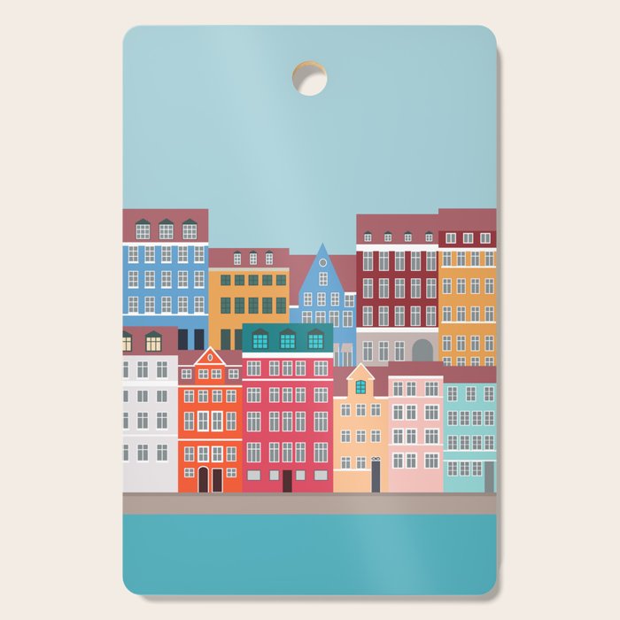 Denmark, Nyhavn, Copenhagen Travel Poster Cutting Board Gallery Image 1