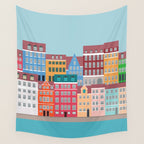 Denmark, Nyhavn, Copenhagen Travel Poster Wall Tapestry Gallery Image 4