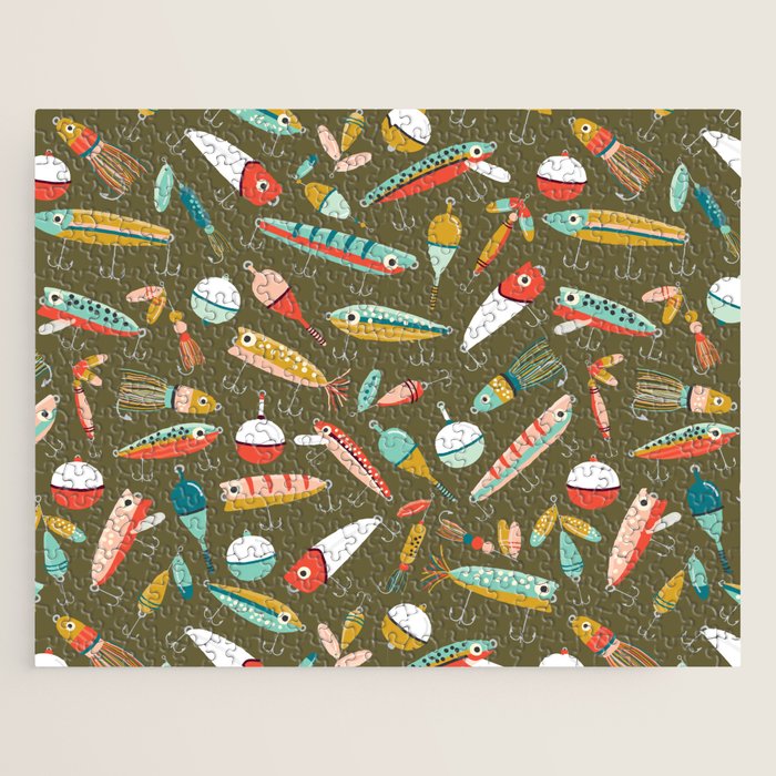 Fishing Lures Green Jigsaw Puzzle Gallery Image 1