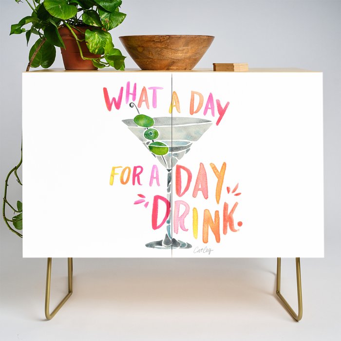 What a Day for a Day Drink â Melon Typography Credenza Gallery Image 1