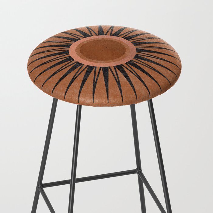 Terracotta Mid Century Sunburst Stool Gallery Image 2