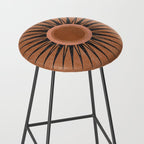 Terracotta Mid Century Sunburst Stool Gallery Image 2
