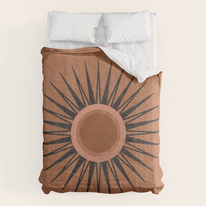 Terracotta Mid Century Sunburst Comforter Gallery Image 6