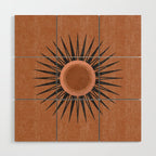 Terracotta Mid Century Sunburst Wood Wall Art Gallery Image 1